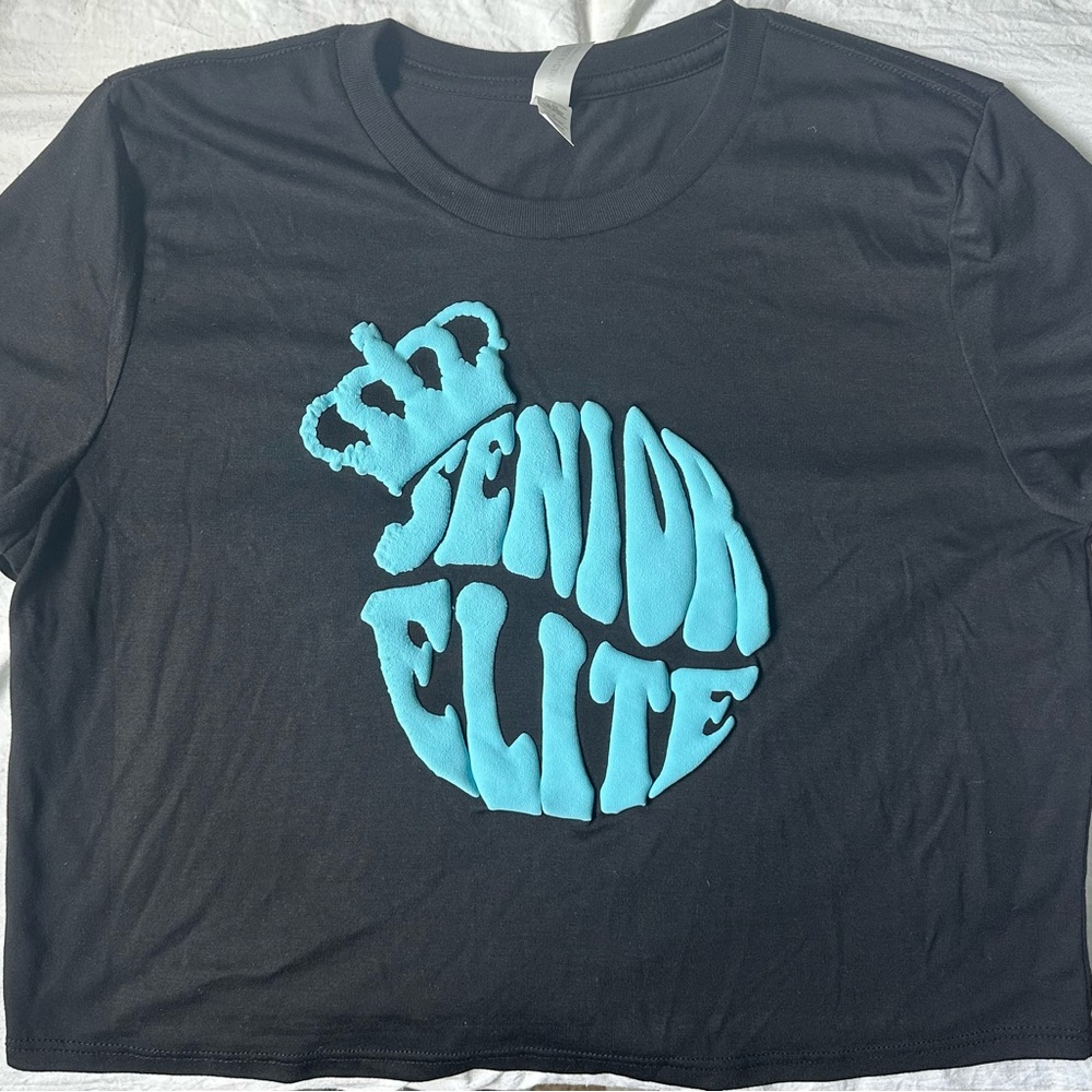 Senior Elite Black Cropped T Shirt